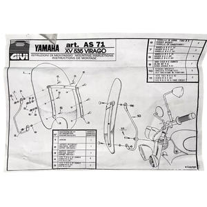 Soportes Específicos Givi AS71A para Parabrisas Yamaha XV535 Virago A12, Nuevos - Product Image 2