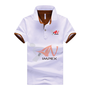Alta calidad 100% algodón hombres manga corta para Polo logotipo personalizable antiarrugas sólido tejido venta al por mayor opción en blanco - Product Image 6