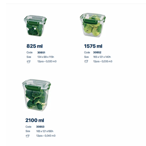 Ook&Fresh Contenants de stockage alimentaire en plastique hermétiques multifonctionnels de style européen en forme de polygone pour la cuisine, pour conserver les repas - Product Image 2