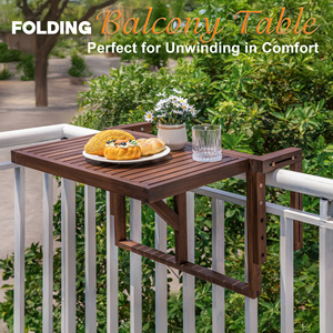 Table suspendue de balcon durable avec conception peu encombrante et structure solide pour s'asseoir à l'extérieur dans les appartements et les hôtels - Product Image 6