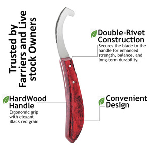 Hot Selling Horse Coat Egg Remover <b>Knife</b> Stainless Steel Bot <b>Knife</b> Body Scraping Grooming Egg <b>Knife</b> Precision Wooden Handle - Product Image 2