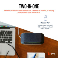Kamera Konferensi Polycom Sync10 All-in-One dengan Audio Bar - Plug & Play untuk Ruang Rapat Kecil