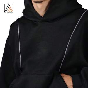 Sudadera con Capucha Unisex Extra Grande de Algodón 100% para Hombre, con Logotipo Personalizado Digital, Hombros Caídos, Franja Reflectante, para Invierno - Product Image 4