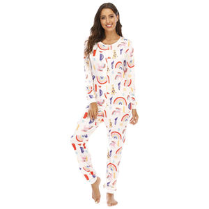 Haute qualité rose éponge coton Onesies col rond imprimé motif solide peigné qualité tricoté avant fermeture éclair Style - Product Image 1