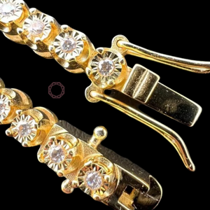 14kt เงินสเตอร์ลิง925ชุบทองดีวีเอสเกรดธรรมชาติสร้อยคอเพชรสำหรับปลูกในห้องปฏิบัติการสร้อยคอเชื่อมโยงสำหรับผู้ชาย/ผู้หญิง - Product Image 3