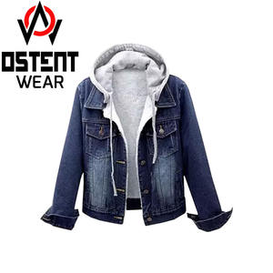 Veste en jean d'hiver pour hommes et femmes, vente en gros personnalisée, broderie noire, style streetwear, intérieur en laine douce, bouton unique, poche - Product Image 3