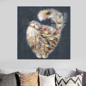 Impression sur toile de chat abstrait : Art animalier moderne, décoration murale encadrée, verre - Product Image 1
