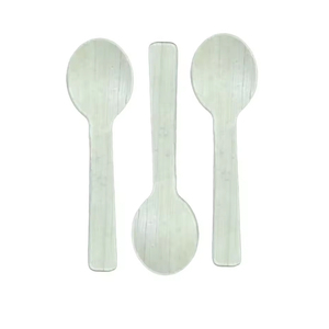 Cucharas desechables de hoja de palma biodegradables de 10 cm ecológicas Cubiertos compostables para bodas y fiestas para postres - Product Image 1