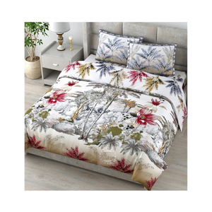 Funda de edredón con estampado artesanal de lujo azul cielo en algodón 100% con bordado de tamaño Queen y tela teñida reactiva sostenible - Product Image 2