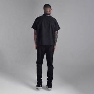 Chemise noire personnalisée pour homme, manches courtes, boutonnée, décontractée, chemise d'été pour homme, légère, à porter au quotidien - Product Image 3