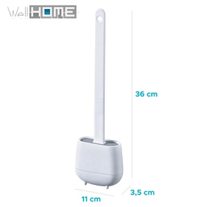 3x Brosse de toilette et porte-brosse, brosse de toilette et porte-brosse, silicone, TPR et caoutchouc thermoplastique, blanc - Product Image 2