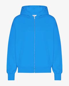 CVC hommes décontracté à manches longues pleine fermeture éclair polaire à capuche Logo personnalisé solide bleu pacifique meilleure qualité Bangladesh exportation automne - Product Image 1