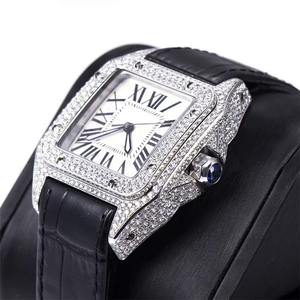 Montre mécanique de luxe haut de gamme pour homme, design personnalisé, sertie de diamants Moissanite VVS, cadran en verre artisanal, mouvement automatique - Product Image 2