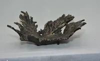 Plateau en aluminium sans plomb de qualité supérieure, finition bronze noir, plateau de service en bois artisanal, décoration élégante pour la maison