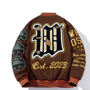 เสื้อแจ็คเก็ตวาร์ซิตี้ปักลายเชนิลคุณภาพสูงสำหรับผู้ชาย - Product Image 5