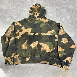 High Quality Unisex Custom Zipper <b>Camo</b> Hoodie <b>Jacket</b> Oversized Cotton Screen Print Men's Distressed Style high quality - Product Image 2