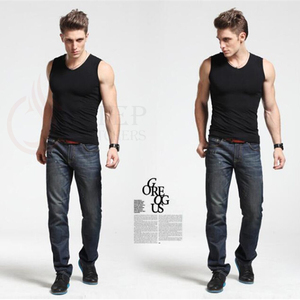 Wholesale sportswear apparel deep cut <b>gym</b> tank top curved Latest Design Custom Logo Fitness Wear Tank Top Stringer - Product Image 5
