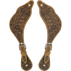 Sangles d'éperon Western en cuir de qualité supérieure pour Cowboys Boucle de couture à double pli Fit Horse Riding Western Tack Rodeo Gear - Product Image 1