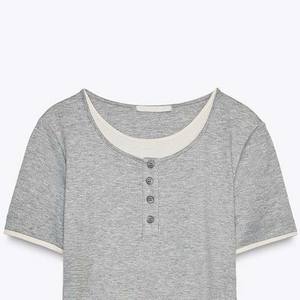 เสื้อยืดผ้าฝ้าย95% 5% ผ้าสแปนเด็กซ์ธรรมดาทรงพอดีตัวคอวีเข้ารูปพิมพ์โลโก้ได้ตามต้องการแฟชั่นผู้หญิงคุณภาพสูง - Product Image 6