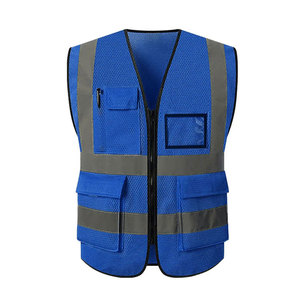 Prezzo all'ingrosso cerniera Multi tasche nastro riflettente gilet di sicurezza traspirante maglia Design tessuto gilet di sicurezza - Product Image 6
