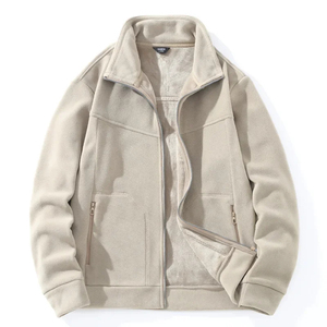 Veste polaire double face à col montant long pour couple coupe-vent extérieur pour hommes doublure intérieure automne hiver manteau chaud - Product Image 4