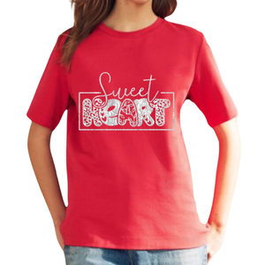 เสื้อยืดสีชมพูสำหรับผู้หญิงผ้าฝ้ายนุ่มใส่สบายออกแบบได้เองสำหรับวันวาเลนไทน์น่ารักและน่ารัก - Product Image 5