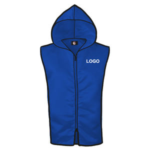 Combinaison de veste, short et gilet en satin, nouvelle couleur bleue, sans manches, respirante, équipement d'entraînement d'été pour la boxe, tissu polyvalent - Product Image 3