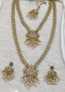 Conjunto de Collar y Aretes de Lujo Chapados en Oro, Joyería India Elegante para Mujer - Product Image 5