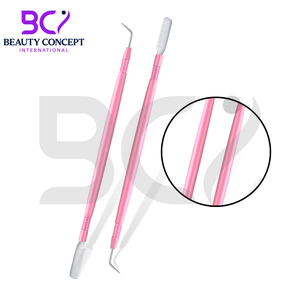 Couleur rose meilleur fournisseur taux de gros nouveau Style pointe de forme incurvée de qualité fine avec peigne arrière séparateur outils de levage de cils - Product Image 6