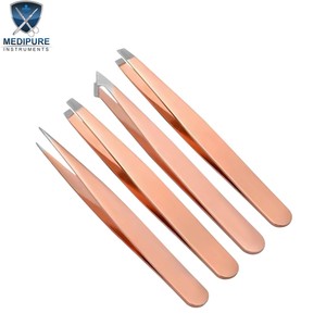 Pinces à épiler professionnelles en acier inoxydable, pointues, inclinées, plates, à angle, précision, épilation, instruments de beauté - Product Image 5