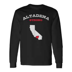 Altadena Strong Long Sleeve T-Shirt California <b>Map</b> Heart Design - Product Image 1