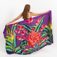 Sarung Pantai Batik - Selendang Katun Indonesia untuk Pria dan Wanita, Gaun Sarung Wanita Serbaguna, Penutup Pantai atau Rok