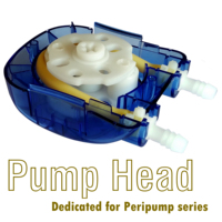 Accessoire Peripump - Ensemble de tête de pompe en bleu avec raccords à barbelés et tube péristaltique PharMed BPT