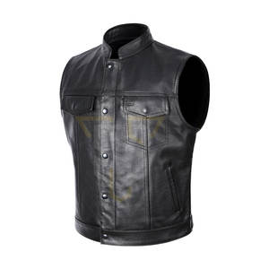 Chaleco de motorista de cuero de invierno para hombre más vendido, transpirable, diseño único, tela de poliéster, estampado de logotipo personalizado, MOQ bajo, 20 piezas - Product Image 2