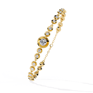 Trendy Luxury Diamond Bracelet 10k 14k <b>Solid</b> <b>Gold</b> Lab Grown Diamond IGI Certified Round Shape Diamond Bracelet from India - Product Image 3