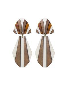 Forma redonda caliente hoja de oro negro blanco resina forma de corazón pendientes cuadrados redondos geométricos madera resina gota pendientes - Product Image 4