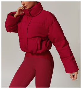 Chaqueta acolchada de moda de invierno con cremallera Abrigo acolchado grueso cálido pato abajo prendas de vestir para mujer - Product Image 6