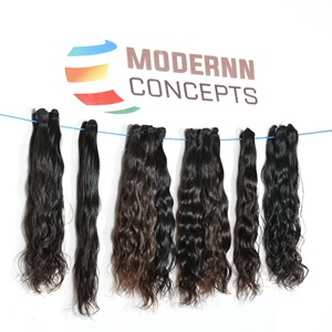 Perruques vierges naturelles noires cuticules alignées aucun traitement chimique cheveux humains du temple indien perruques indiennes brutes ondulées profondes lâches - Product Image 5