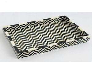 Plateau de service fait à la main en résine élégante Design 3D tendance dernier service de restauration rapide décoratif à la maison pour les mariages pâtes hamburgers thé - Product Image 5