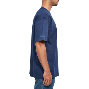 Venta al por mayor OEM personalizado hombres camisetas 100% algodón 230g peso pesado manga corta Casual Loose Fit diseño en blanco camiseta para hombres - Product Image 1
