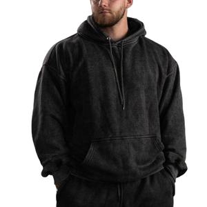 Sudadera con capucha de corte regular de lana Vintage para hombre personalizada con ropa informal bordada de algodón pesado ecológico para el invierno - Product Image 6