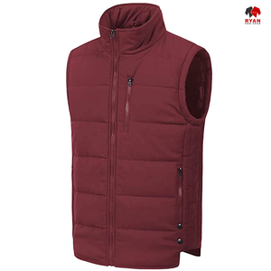 Gilet matelassé décontracté Ryan Pro Gear, gilet matelassé ajusté, gilet matelassé zippé, gilet pour temps froid, veste d'hiver légère sans manches - Product Image 1