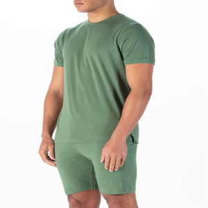 Buena calidad de moda de verano desgaste cómodo hombres Twin Set venta al por mayor Casual Out Wear hombres camiseta pantalones cortos conjunto - Product Image 3