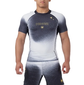 Nouveau design Maillots de compression de sport à manches courtes BJJ MMA imprimés par transfert thermique Rash Guard pour hommes Spandex/Polyester 280g Bright Way - Product Image 1