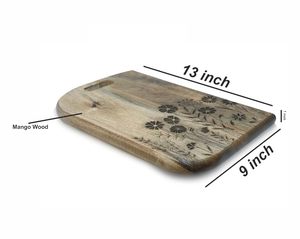 Fleur art planche à découper en bois ustensiles de cuisine gadgets table maison cuisine légumes fruits pizza viande fromage planche à découper - Product Image 3