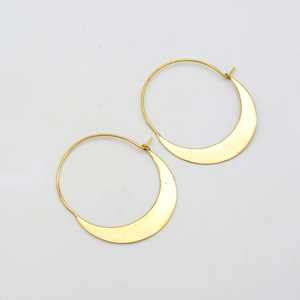 ต่างหูแบบห่วงทรงเรขาคณิตโบฮีเมียนทำด้วยมือสีทองของขวัญสำหรับทุกเพศ - Product Image 2