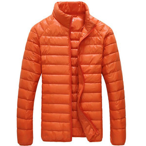 Wholesale <b>Light</b> Warm Custom Logo Nylon Black Hooded Winter Bubble Puffer <b>Jackets</b> Coat For Men - Product Image 1