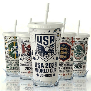 Vaso de Plástico Reutilizable con Logotipo Personalizado para la Copa <span class=keywords><strong>Mundial</strong></span> de Fútbol, 710 ml, Gran Capacidad, con Pajita, para <span class=keywords><strong>Todos</strong></span> <span class=keywords><strong>los</strong></span> Fanáticos <span class=keywords><strong>del</strong></span> Fútbol - Product Image 1