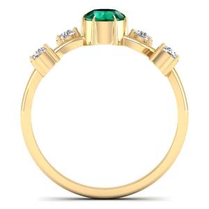 Bagues REYES élégantes en argent sterling 925 avec pierre précieuse émeraude ronde de 0,5 carat, bagues de fiançailles, de mariage et de promesse en moissanite - Product Image 4