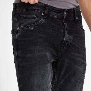 Pantalon en jean pour hommes de taille régulière et de couleur unique, coupe ajustée, en coton Offre Spéciale, pantalon en jean pour hommes - Product Image 4